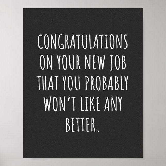 Poster Boa sorte com o novo emprego (Frente)