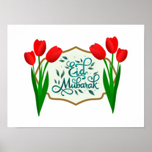 Poster Boa Sorte de Três Tulipas Vermelhas