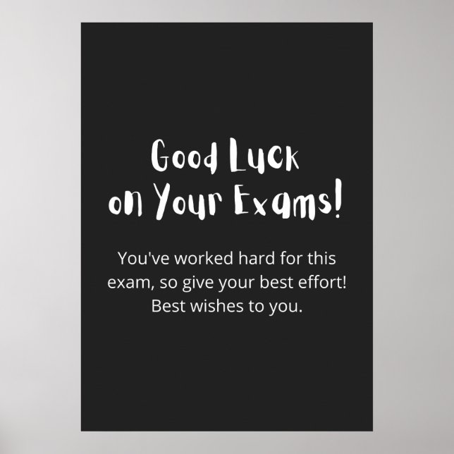 Poster Boa Sorte em seus exames! (Frente)