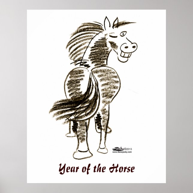 Póster Boa Sorte Para O Cavalo Vencendo! (Frente)