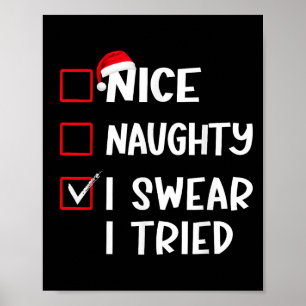 Poster Boa Travessa Juro Que Tentei Lista De Natal Xmas S