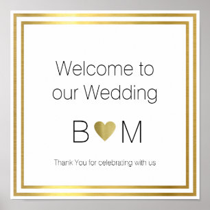 Poster boa vinda a nosso casamento, amor da recepção