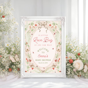 Poster Boa-vinda ao Chá de Bebê Boho Little Love Bug