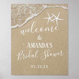 Poster Boa vinda do chá de panela do casamento de praia