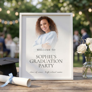Poster Boa-vinda Simples à Festa de Formatura com Sobrepo
