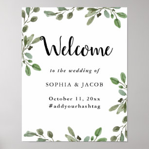 Poster Boa vinda Wedding simples das hortaliças da