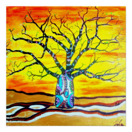 Póster Boab Dourado - uma arte de designer contemporânea