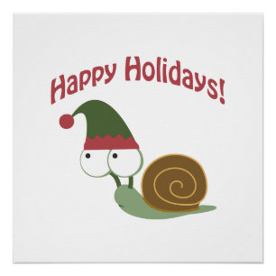 Póster Boas festas! Duende do caracol