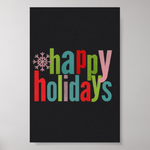 Póster Boas festas quadro colorido