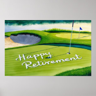 Poster Boas Retiradas de Golfe com bola de golfe em verde