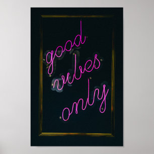 Poster Boas Víblias Apenas Luzes Rosa - Típico estétic