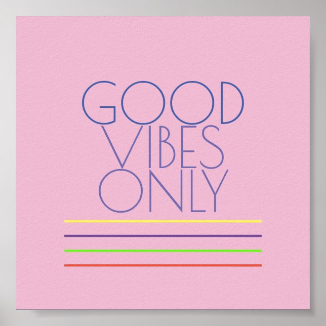 Poster boas vibrações apenas citam o texto azul a rosa (Frente)