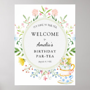 Poster Boas-vindas a Birthday Par-Tea Whimsof Wildflower