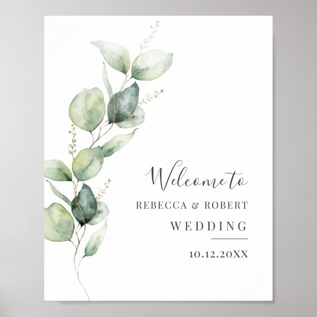 Poster Boas-vindas a Eucalyptus Greenery Botanical (Frente)