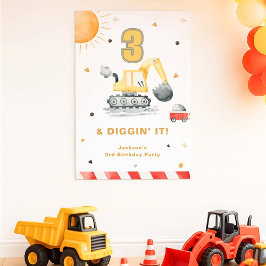 Poster Boas-vindas à Festa de Aniversário da Escavadeira