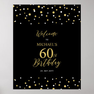 Poster Boas-vindas à Festa de Aniversário de 60 anos com 