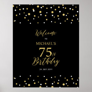 Poster Boas-vindas à Festa de Aniversário de 75 anos com 