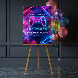 Poster Boas-vindas à Festa de aniversário de jogos em víd