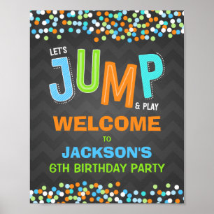 Poster Boas-vindas à Festa de aniversário de Trampoline J