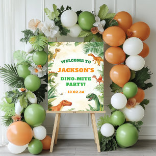 Poster Boas-vindas à Festa de aniversário Dinossaur