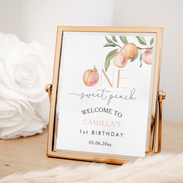 Poster Boas-vindas à Festa de aniversário Peach (Criador carregado)