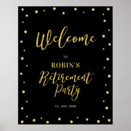 Poster Boas-vindas à Festa de Aposentadoria com Confetes