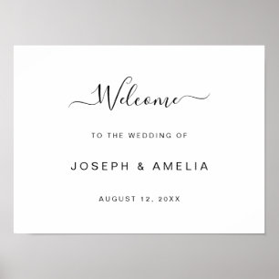 Poster Boas-vindas à Festa de casamento personalizada