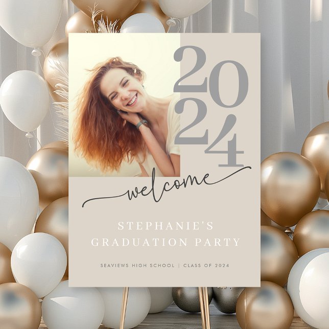 Póster Boas-vindas à Festa de formatura de Script de Foto (Criador carregado)