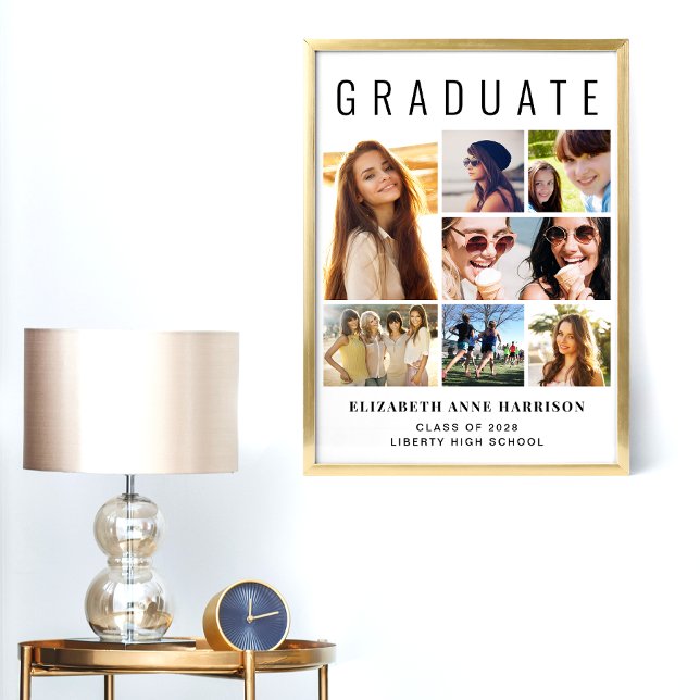 Poster Boas-vindas a Festa de Graduação Moderna com 7 Fot (Criador carregado)