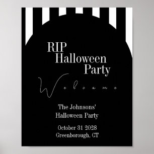 Poster Boas-vindas à Festa de Halloween com Listras Preta