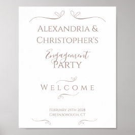 Poster Boas-vindas à Festa de noivado de Casamento Chic