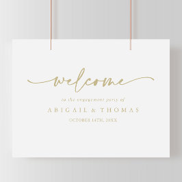 Poster Boas-vindas a Festa de Noivado em Ouro Moderno e E