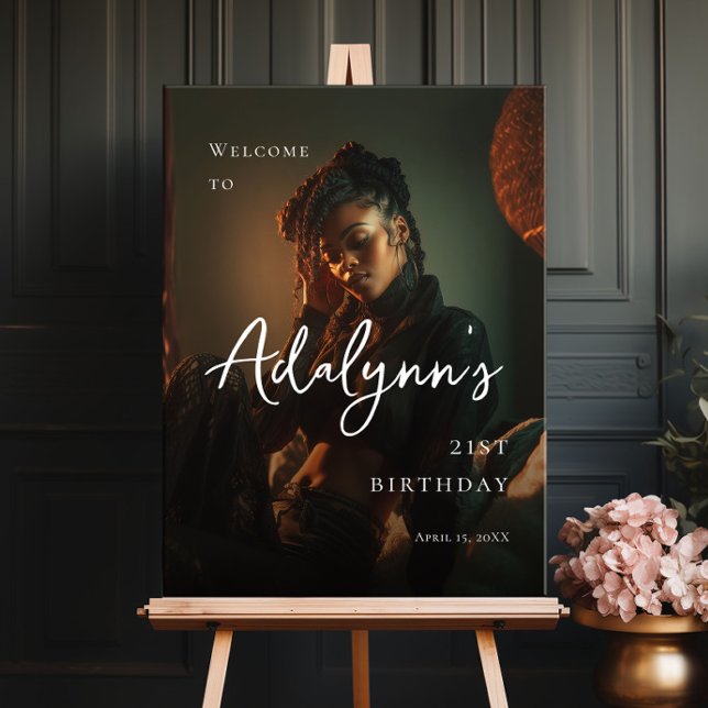 Poster Boas-vindas à fotografia moderna de aniversário (Criador carregado)
