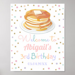Poster Boas-vindas a Pancakes e Pijamas Glitter Dot Birth