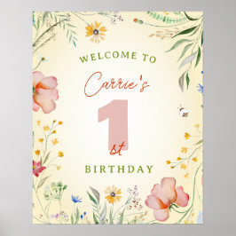 Poster Boas-vindas à Primeira Festa de primeiro aniversar