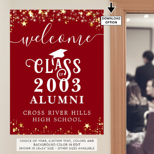 Poster Boas-vindas à Reunião de Classe Estrelas Douradas 