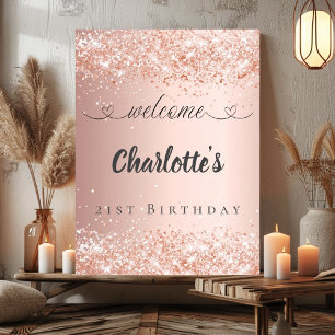 Poster Boas-vindas à rosa de aniversário