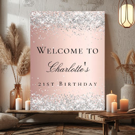 Poster Boas-vindas a rosa de aniversário