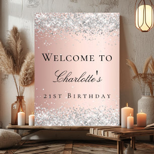 Poster Boas-vindas a rosa de aniversário