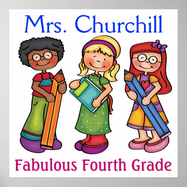 Póster Boas-vindas à sala de aula do professor escolar -  (Frente)