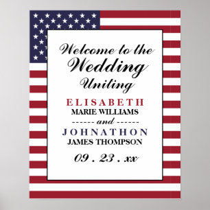 Poster Boas-vindas ao American Flag Wedding