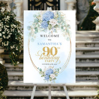 Boas-vindas ao Aniversário de 90 anos Chic Pastel