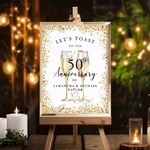 Poster Boas-vindas ao Aniversário do Casamento do Champag