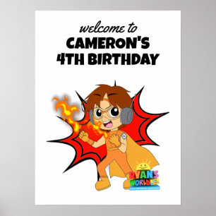 Poster Boas-vindas ao Aniversário do Ryan