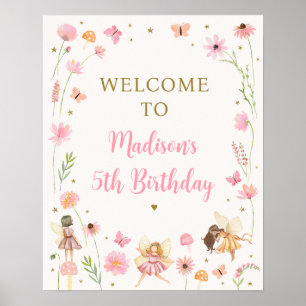 Poster Boas-vindas ao Aniversário Floral do Jardim das Fa