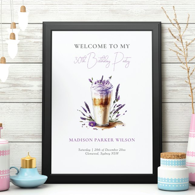 Poster Boas-vindas ao Café da Lavanda Personalizada (Criador carregado)