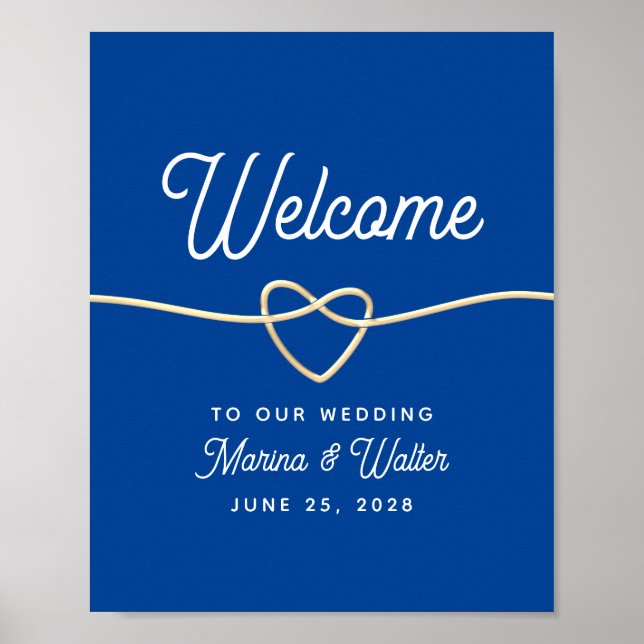 Poster Boas-vindas ao Casamento Azul Real (Frente)