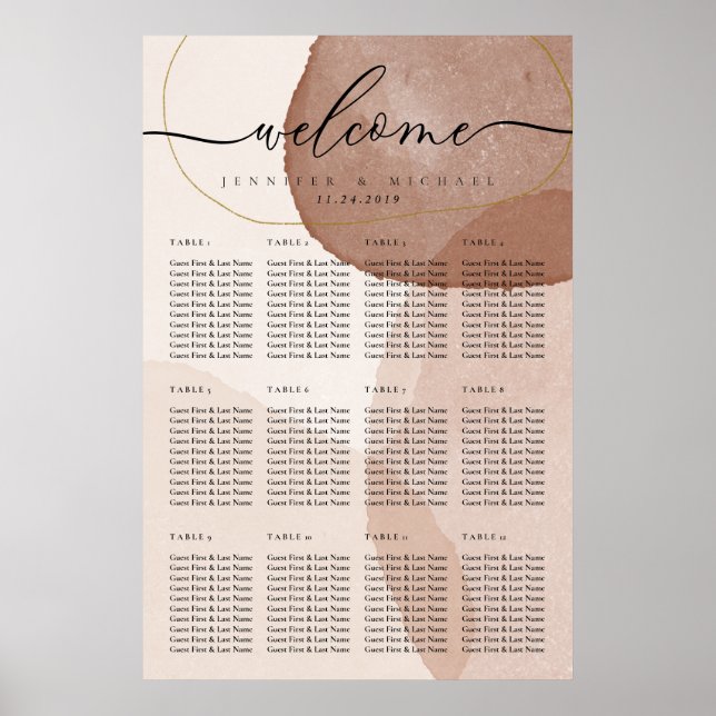 Poster Boas-vindas ao Casamento Boho Beach Terracota (Frente)