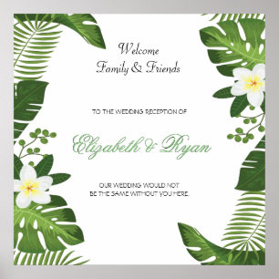 Póster Boas-vindas ao Casamento Botânico da Ilha Tropica