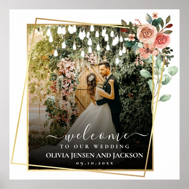 Poster Boas-vindas ao Casamento Branco e Preto do Script  (Frente)